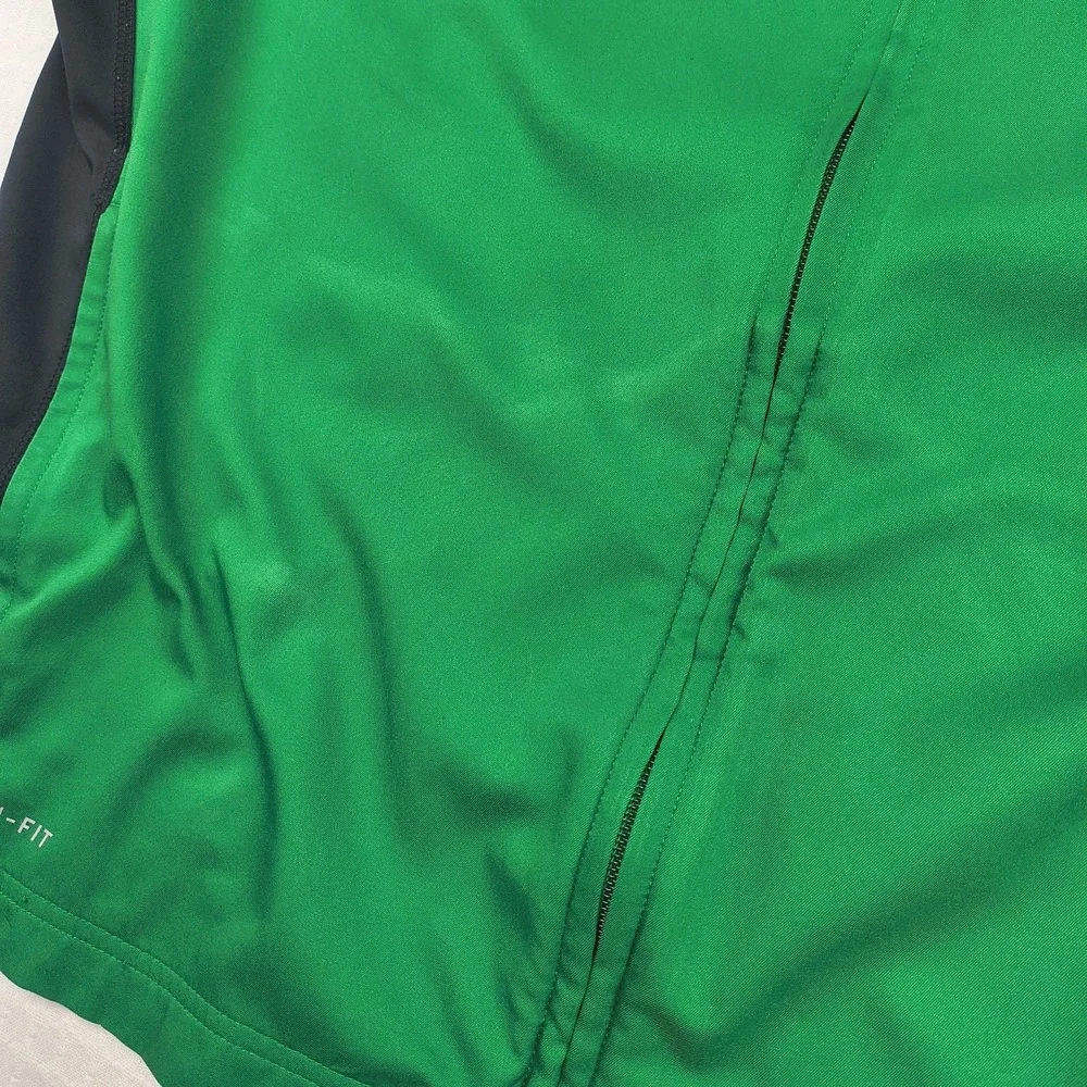Nike‎ Mens Dri-Fit Full Zip Track Jacket XL Green Black Mock Neck Athletic Coat